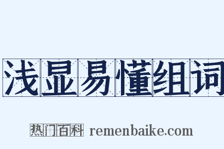 浅显易懂组词是什么意思的图片